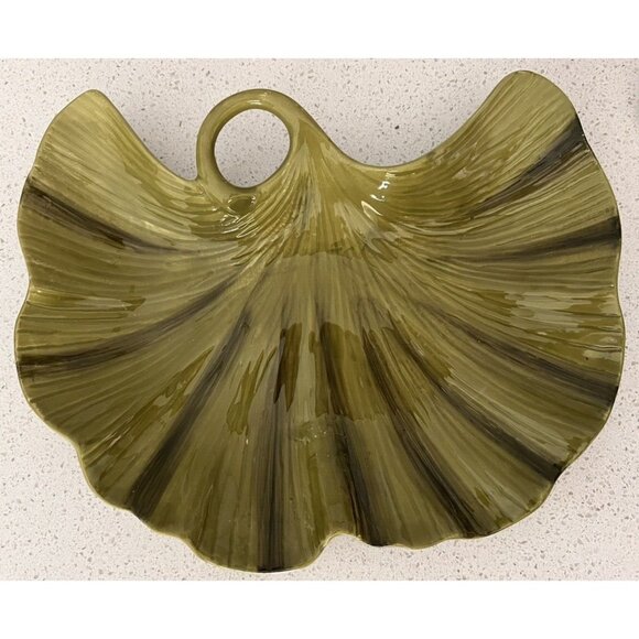Tommy Bahama Green Leaf Serving Dish Tray Platter Catch All Plate Tropicical - Picture 1 of 6